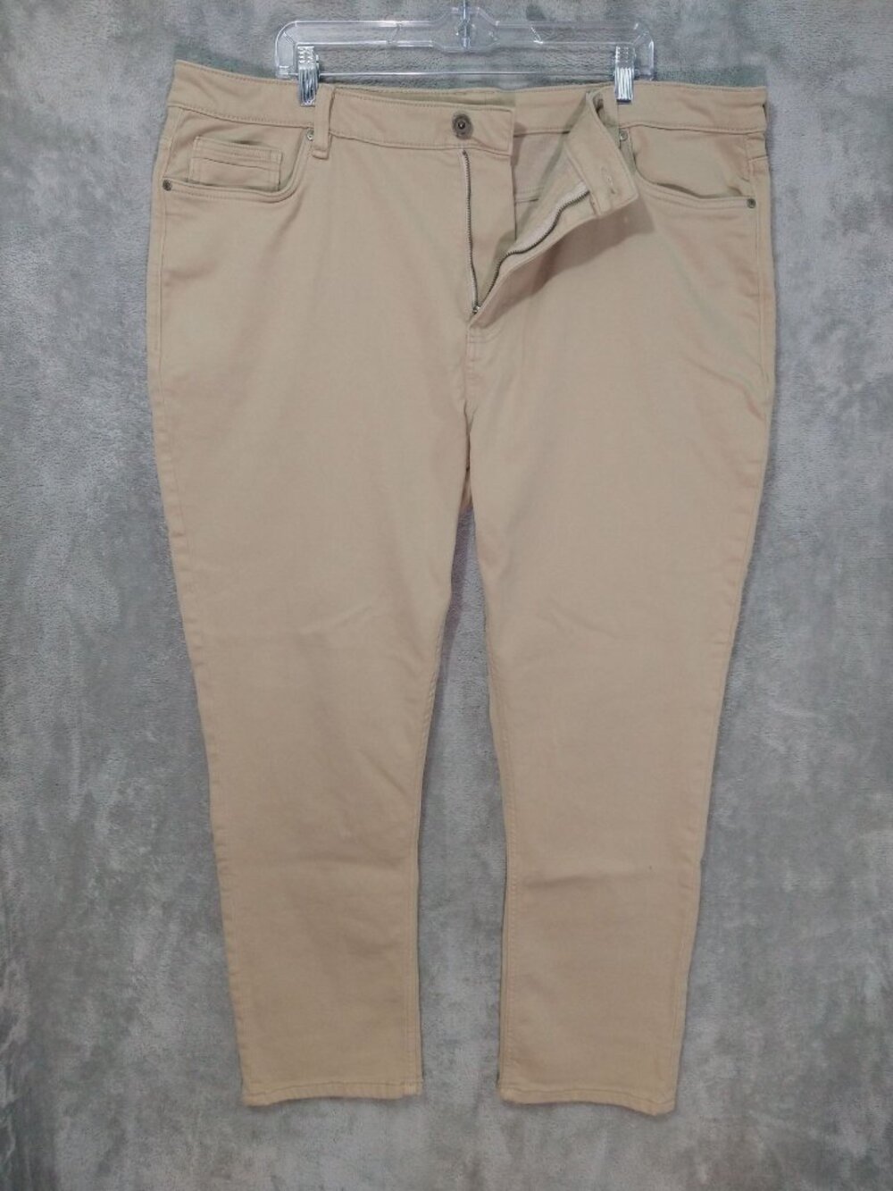 The Perfect Jean NYC Mens 42x30 Beige Chino Pants Denkhaki Slim Fit Stretch